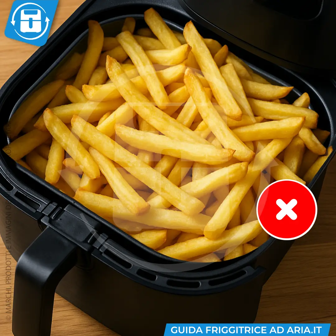 Non riempire troppo il cestello per una corretta cottura