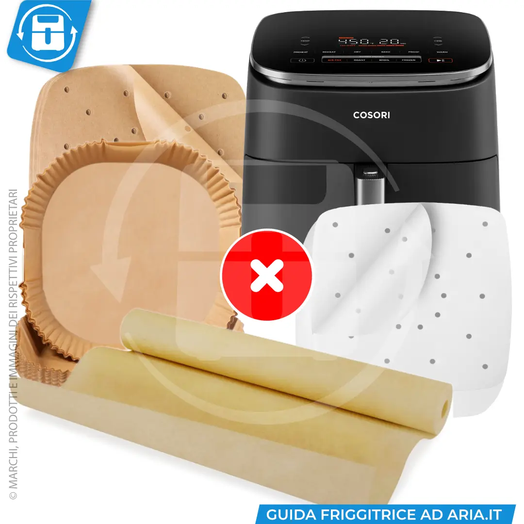 Non usare carta forno nella friggitrice ad aria