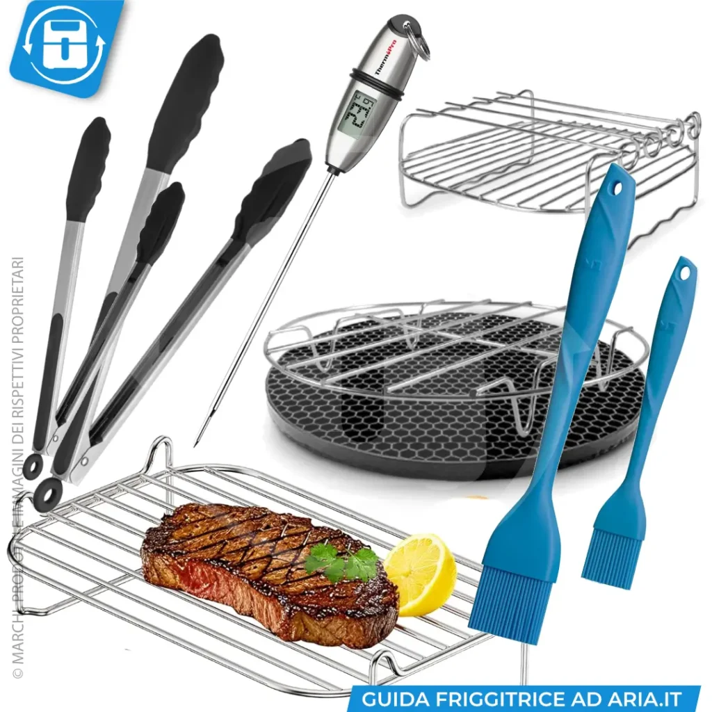 accessori per carne e pesce in friggitrice ad aria