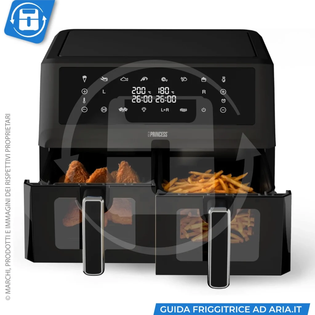 friggitrice ad aria Princess XXL doppio cestello 11 L 182276