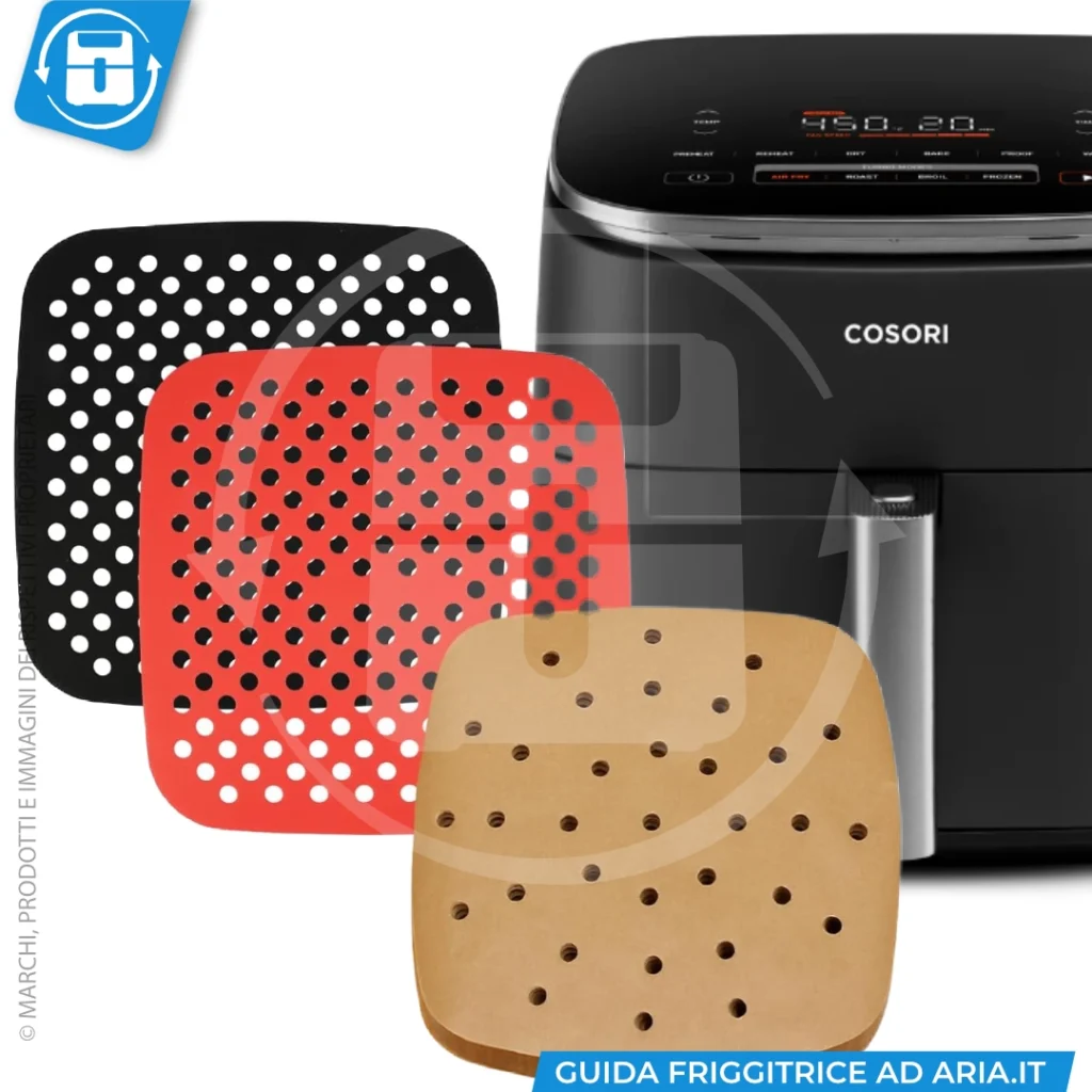 carta forno e tappetini in friggitrice ad aria