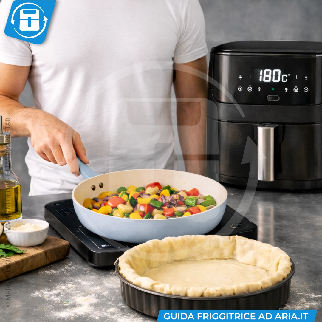 padelle antiaderenti e friggitrice ad aria