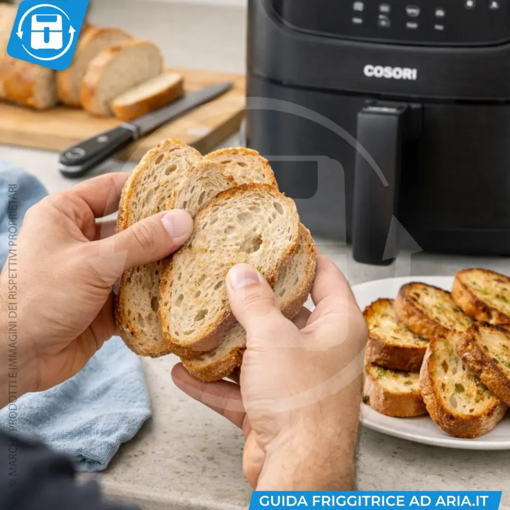 pane raffermo in friggitrice ad aria