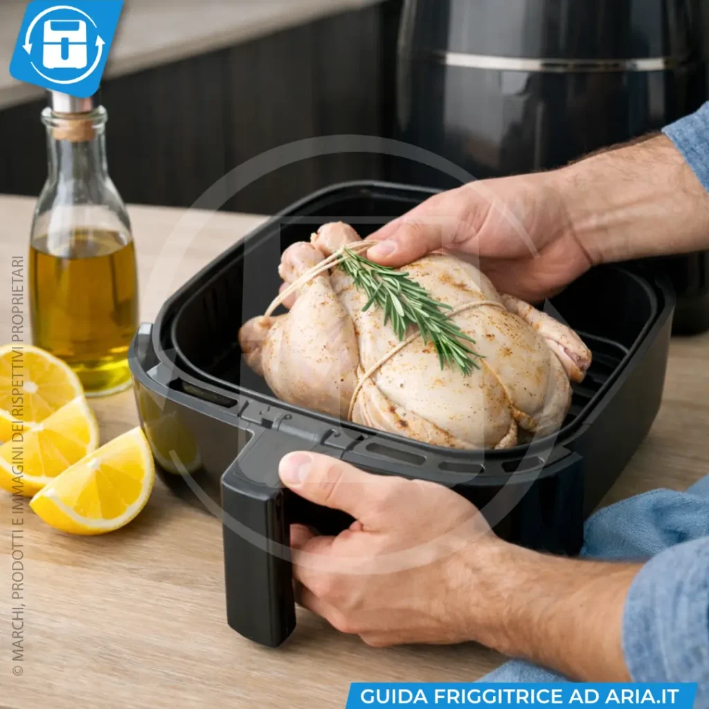 pollo intero in friggitrice ad aria