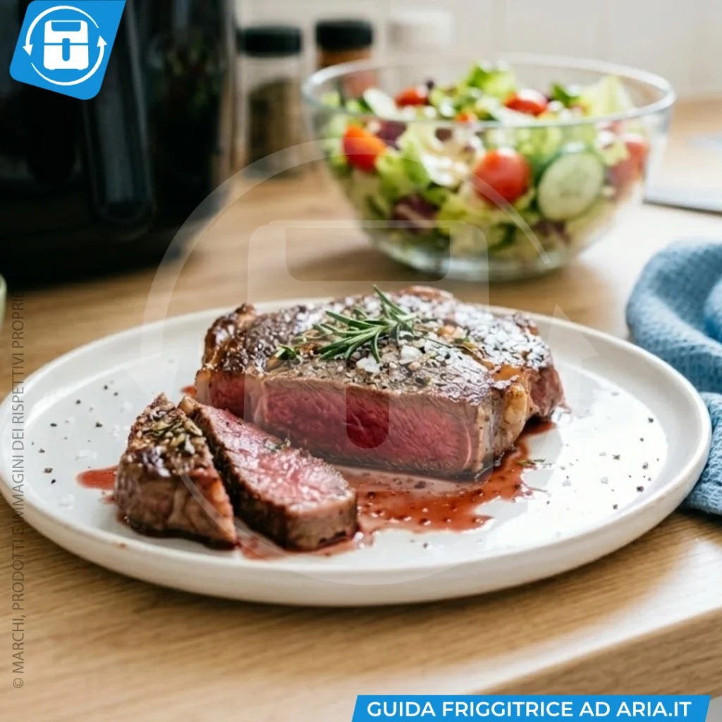 bistecca al sangue in friggitrice ad aria