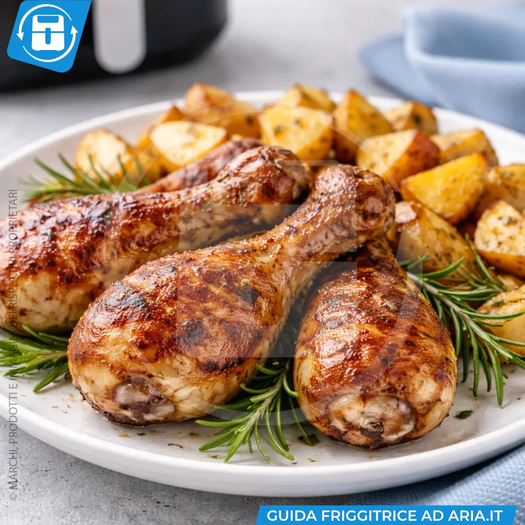 cosce di pollo croccanti in friggitrice ad aria
