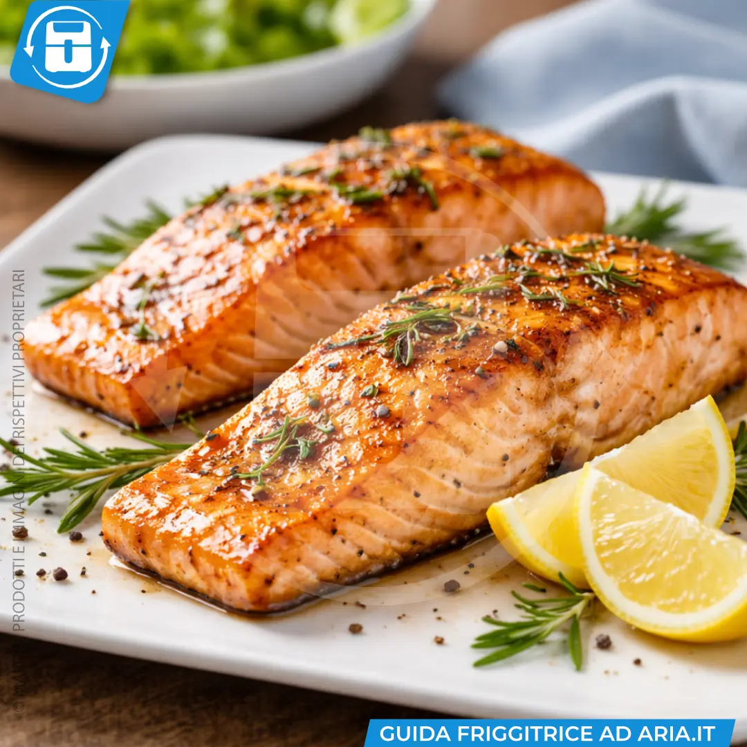 salmone in friggitrice ad aria